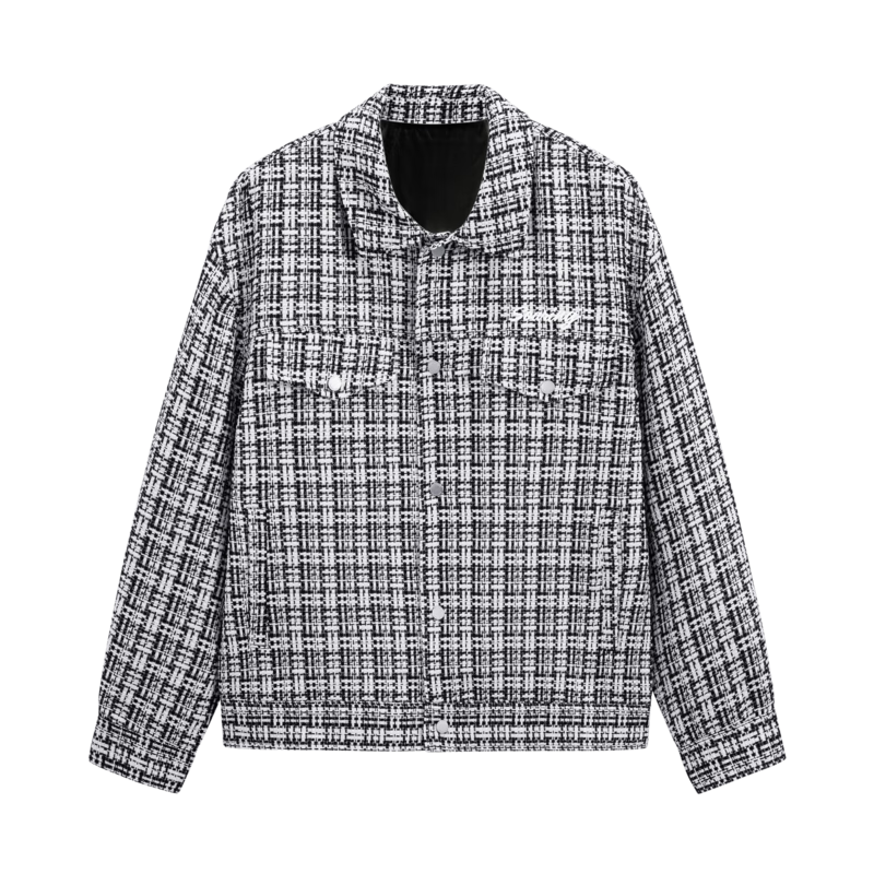 GXG Men's Fashion Tweed Jacket Trendy Workwear Loose Jacket Coat 24 Spring White 175/L