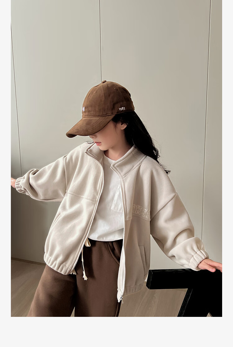 LUSON Chen Da Zhu Girls' Jacket, Autumn And Winter New Style, Double-Sided Fleece, Children's Sports Outerwear, New Year's Outfit 14