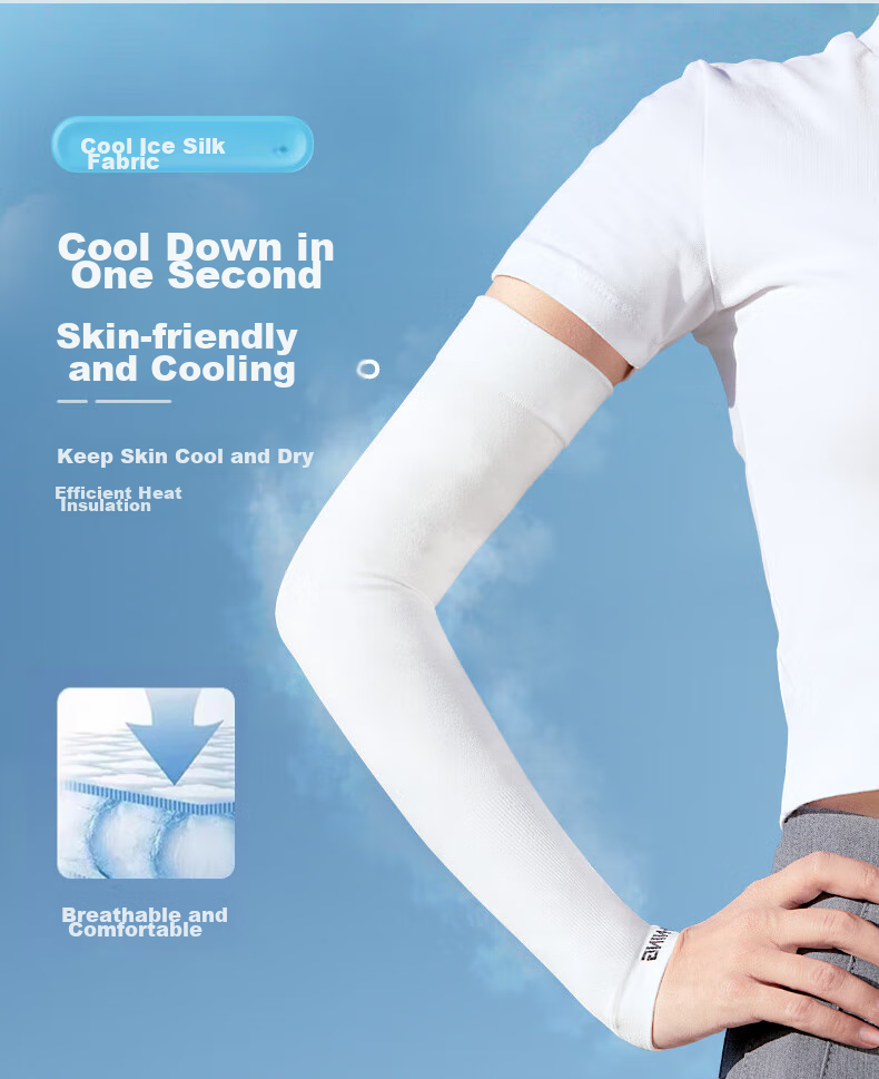 Li-Ning Ice Sleeves [Set of Four], Sun Protection Arm Sleeves for Men And Women, Ice Silk Arm Covers, UV Protection, Cool Arm Sleeves for Cycling And Arm Protectio 6