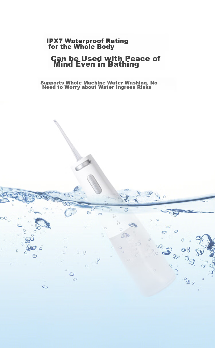 JD Original [Mid-Autumn Festival Gift] Portable Water Flosser with 6 Nozzles, 300ml Large Water Tank, Ultrasonic Dental Irrigator, Oral Irrigation Device for Orthodontics And Gum Care, Adult Use 14