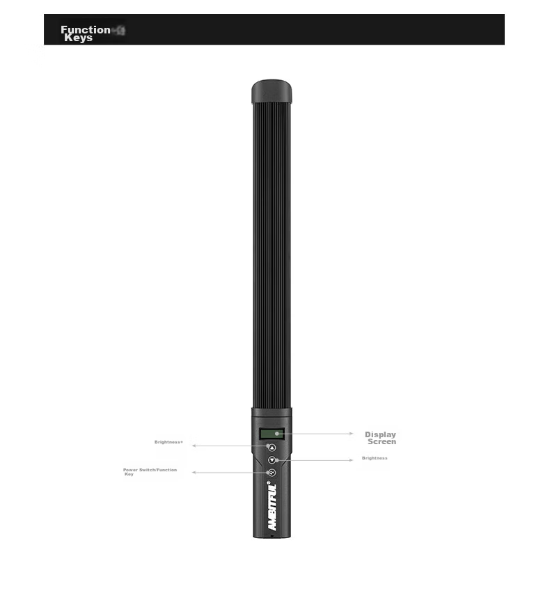 AMBITFUL Photography Fill Light, RGB Full Color Stick Light, Live Streaming Atmosphere Light, Outdoor Shooting Portable Pocket Light, Handheld Ice Light, LED Lighting 19