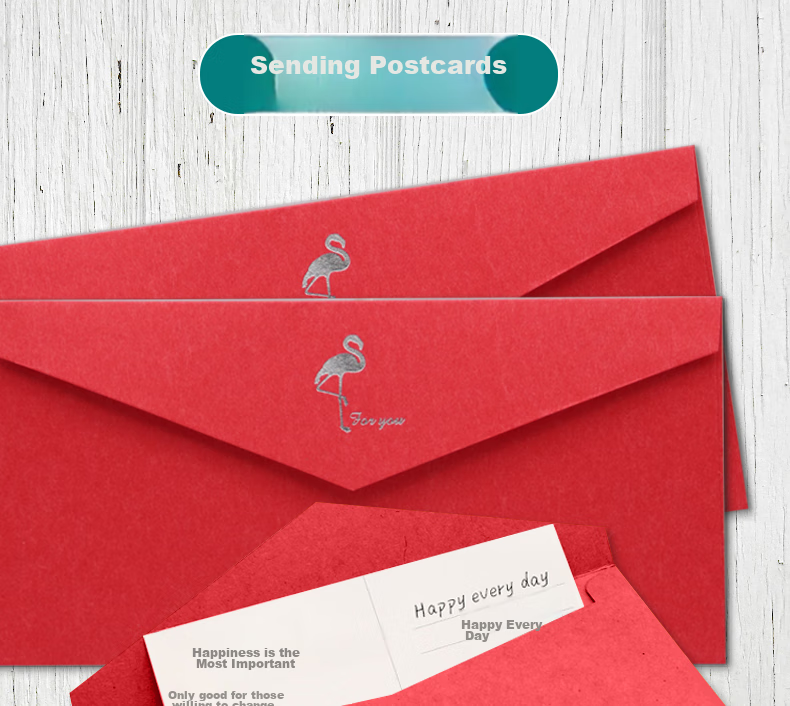 LISON 1536 Western-Style Envelopes, Red, 10 Pieces/pack, Vintage Simple Business Gold-Stamped Envelopes And Letter Paper with Sealing Stickers, Love Letter Set, European Style Envelope Bags 11