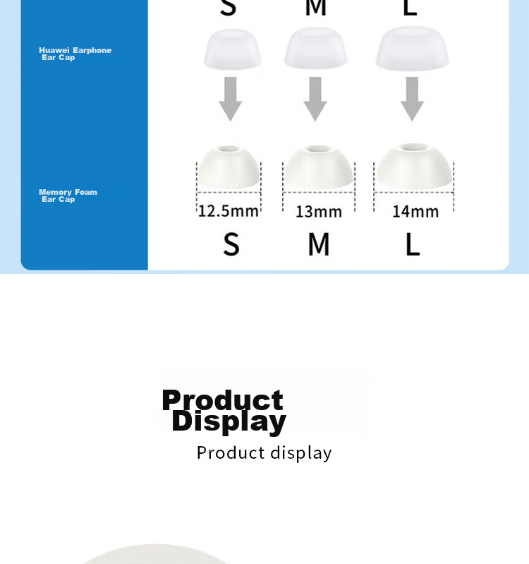 ESCASE Compatible with Huawei Freebuds Pro 3 Ear Tips, Replaceable Universal for 2nd Generation In-Ear Headphones, Memory Foam Slow Rebound Noise Reduction Dustproof White Gray Medium Size 15