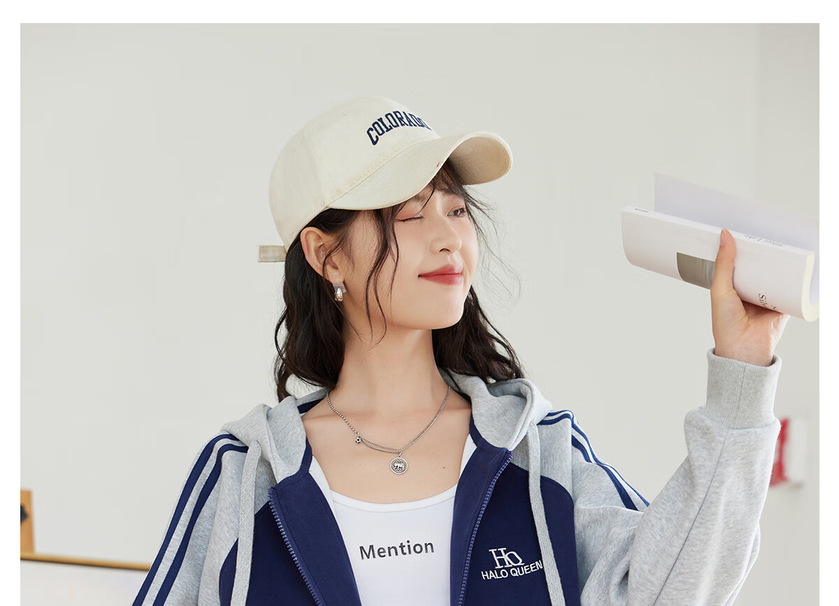 Halo Queen Hoodie Jacket for Women, Color Block Korean Style Casual Coat, Loose Comfortable Cardigan Top, New Product H143W1012 30