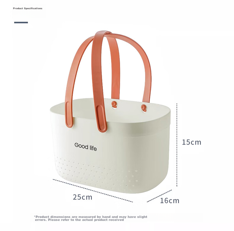 Jinghuisichuang Laundry Basket, Shower Caddy, Portable Thickened Hollow Quick-Drying Bath Basket, Student Shower Organizer, Bathroom Storage Basket 2