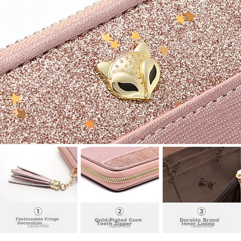 FOXER Leather Women's Wallet, Large Capacity Long Card Holder, Bill Clip, Clutch, Coin Purse, Valentine's Day Gift for February 14th