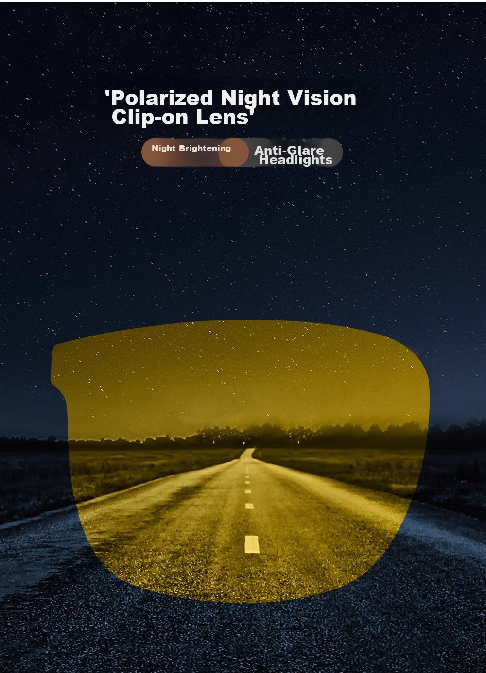 LOVECRAFT Myopia-Specific Sunglasses Clip-Ons for Driving, Polarized Clip-Ons for Black Frames - Night Vision Lenses, Sunglasses with UV Protectio 12