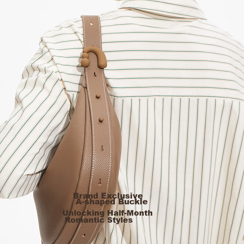 AMAZING SONG Half-Moon Bag, Small Size, Original High-End Designer Crescent Bag, Cowhide Shoulder Crossbody Underarm Women's Handbag, Birthday Gift