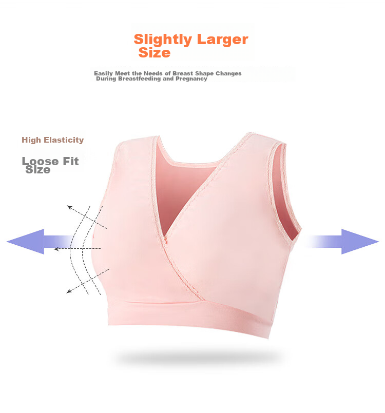 Beilaikang (Balic) Nursing Bra Vest, Maternity Postpartum Thin Wireless Breastfeeding Bra, Beige, XL Size 8