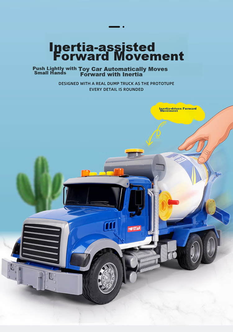XST Extra Large Mixing Truck Children's Toy with Sound And Light, Can Dispense Concrete Cement, Tank Truck, Boys' Birthday Gift 6