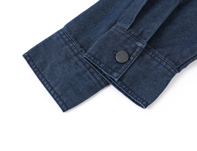 Dme [Strap Stand-Collar Shirt], Autumn Elegant Deep Blue Slanted Doorway Collar Niche Design Blouse for Wome 12