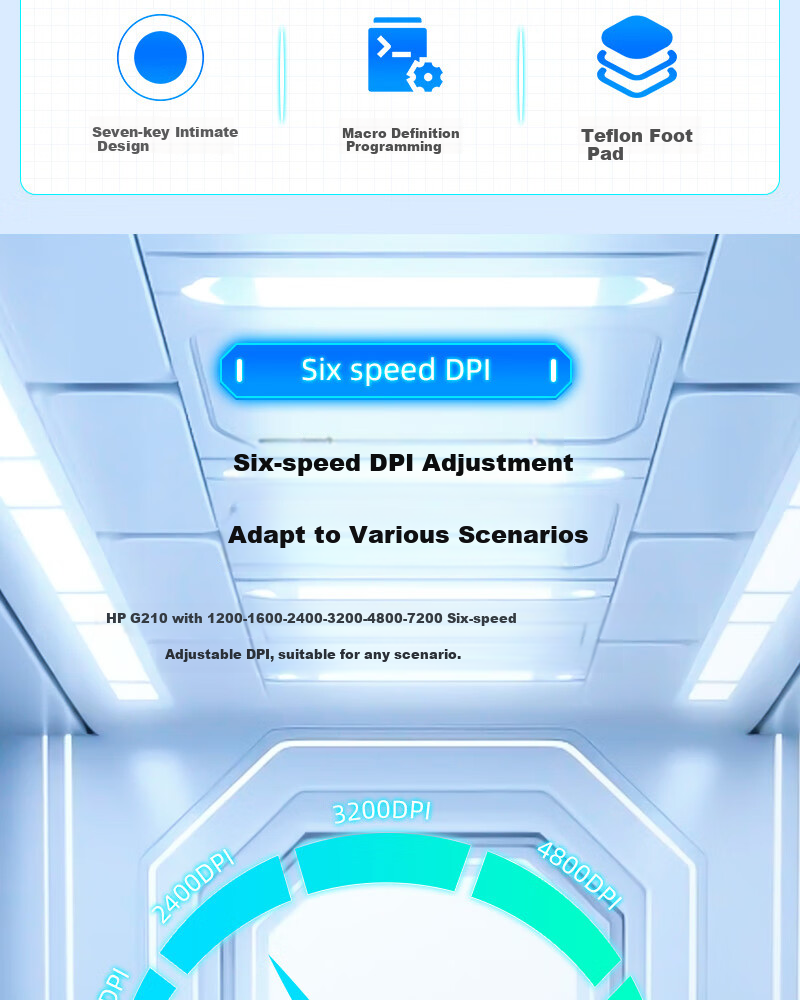 HP G210 Wired Gaming Mouse with RGB Breathing Light, Silent E-Sports Macro Programming, LOL PUBG USB Interface for Laptop And Desktop Computer Office Universal Use, Milk Tea Silent 2