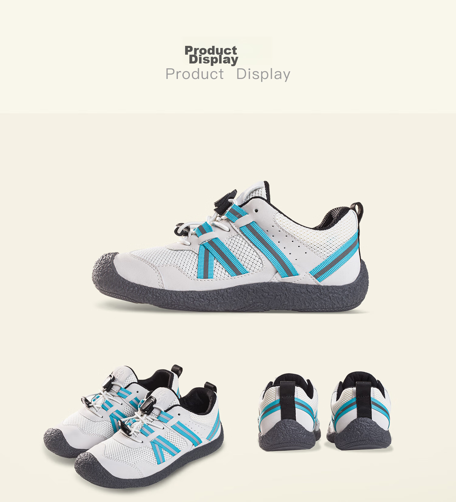Littlebluelamb Autumn New Children's Soccer Shoes, Breathable Running Shoes, Soft-Soled Sneakers, Energy Gray, Size 29 26