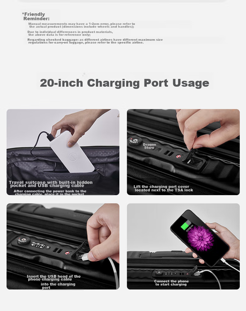 Echolac Front-Opening Luggage, Expandable Trolley Case, High-Quality TSA Travel Suitcase PC183F, 20 Inches, Milk Tea Gray 19