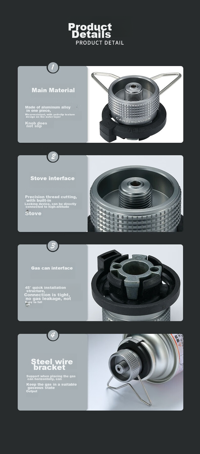Keman Z10 Gas Cylinder Adapter, Cartridge Stove Adapter, High Mountain Gas Cylinder Adapter, Flat Gas Cylinder Conversion Head, Converter 9