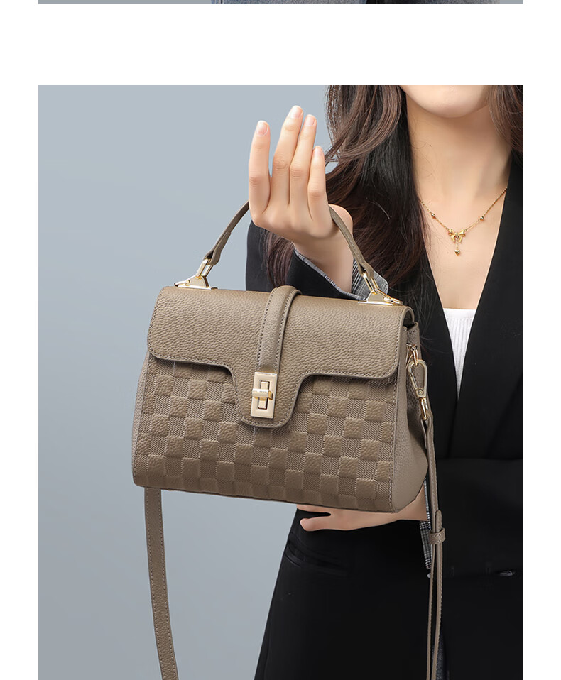 Aiqinghai Top-Grain Leather Handbag, Women's Shoulder Crossbody Bag, Large Capacity Tote Bag, Practical Birthday And Mother's Day Gift for Mom 3