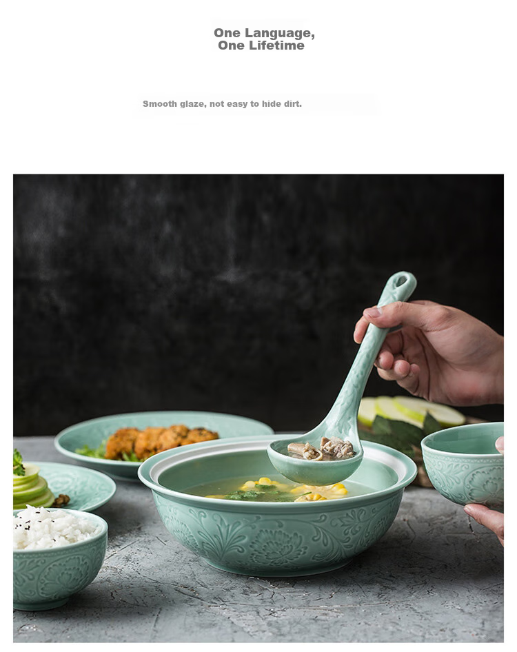 Sushitaoci | Set of Tableware with Annual Rings, Simple 21-Piece Ceramic Plates And Bowls Gift Box, Jiamei Series 6