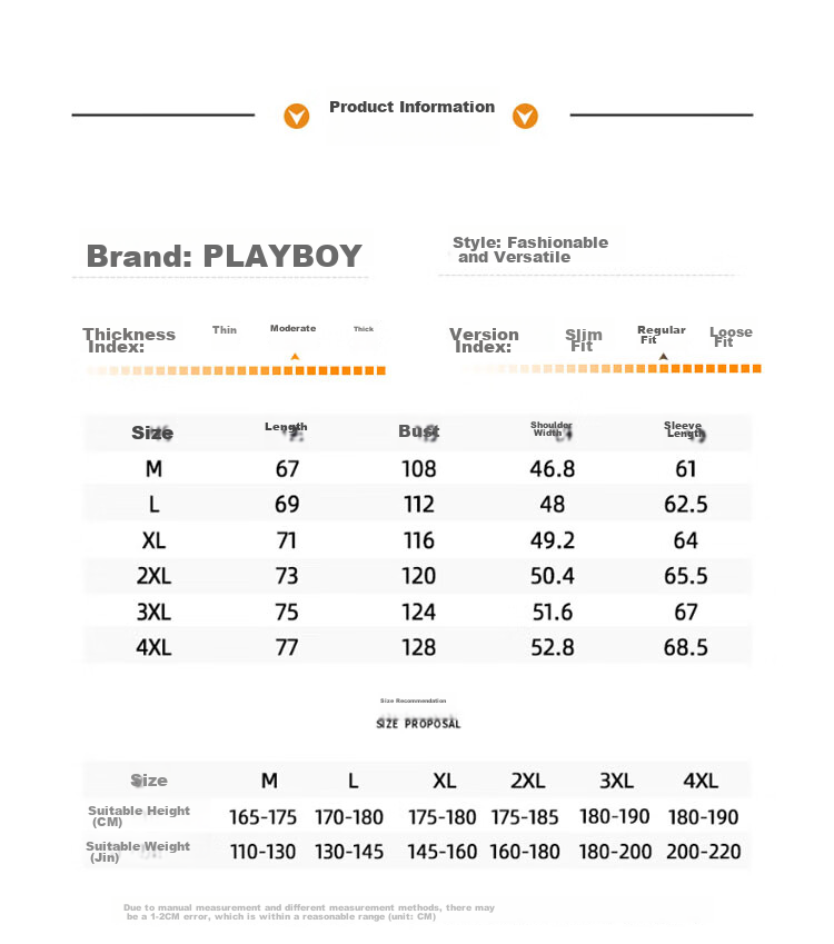 PLAYBOY Sweatshirt for Men, Round Neck, Autumn Korean Style Trendy Loose Casual Clothing for Me 8