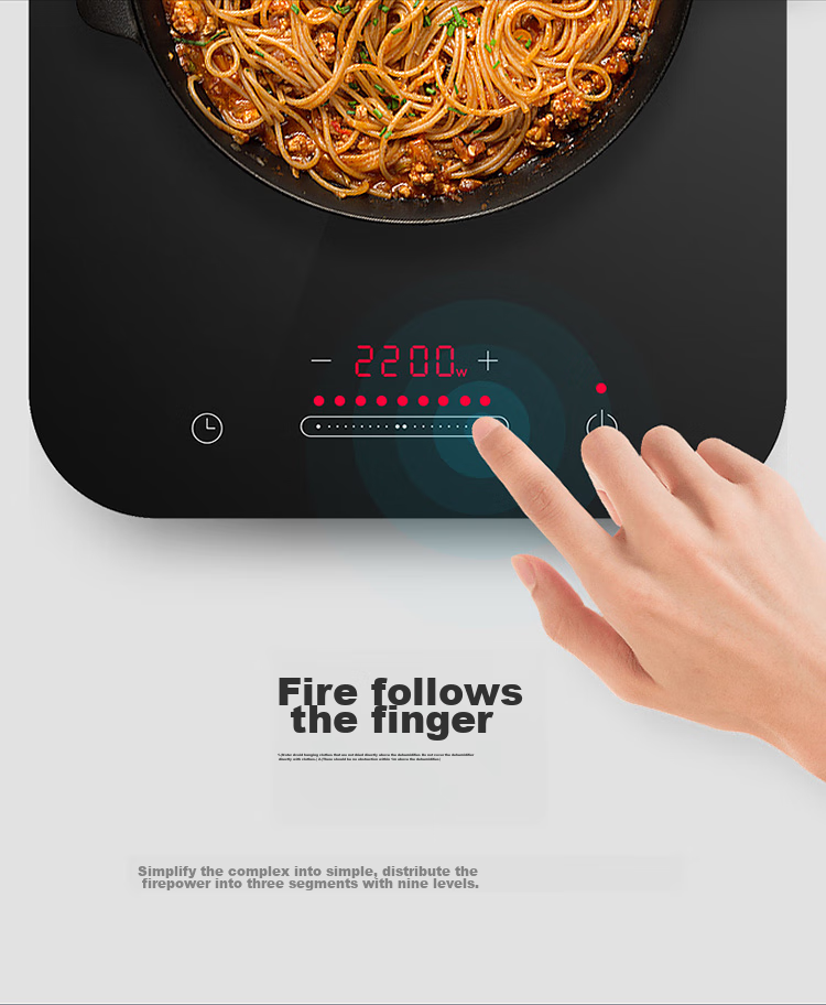 Midea Induction Cooker Ceramic Cooktop, High-Power Household 2200W, Constant Even Heat Technology, Smart Timer, Hot Pot And Stir-Fry Set with Microcrystalline Panel C22-WH2237 5