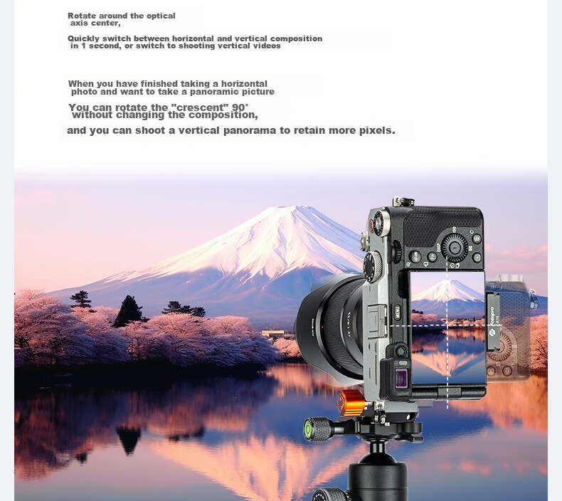 Fotopro X-R95 Universal Swivel Hot Shoe 3/8 to 1/4 Adapter for Digital Camera Horizontal And Vertical Shooting Quick Switch Lens Ring 11