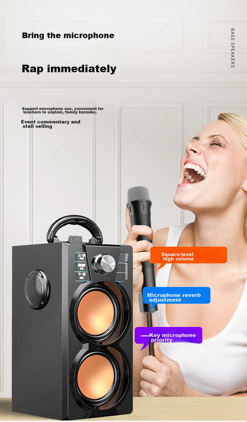 Saida SADA Wireless Bluetooth Speaker, Outdoor High-Volume Square Dance PS5 Gaming Speaker, Small Portable Home Handheld Street Vending Loudspeaker with Payment Code Voice Announcer A2 8