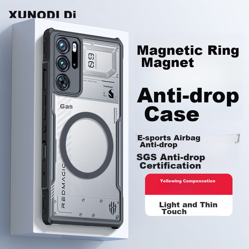Xundd Магнитный защитный чехол для Red Magic 9 Pro+/9 Pro/9 Pro+/9 Pro, противоударный игровой чехол с защитой всего объектива и рассеиванием тепла, прозрачный защитный чехол