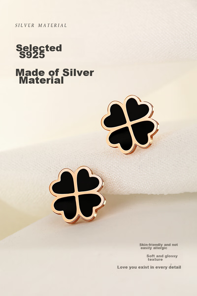 MANHE S925 Silver Four-Leaf Clover Stud Earrings for Women, New 2026 Style, Birthday Gift for Wife Or Girlfriend 4