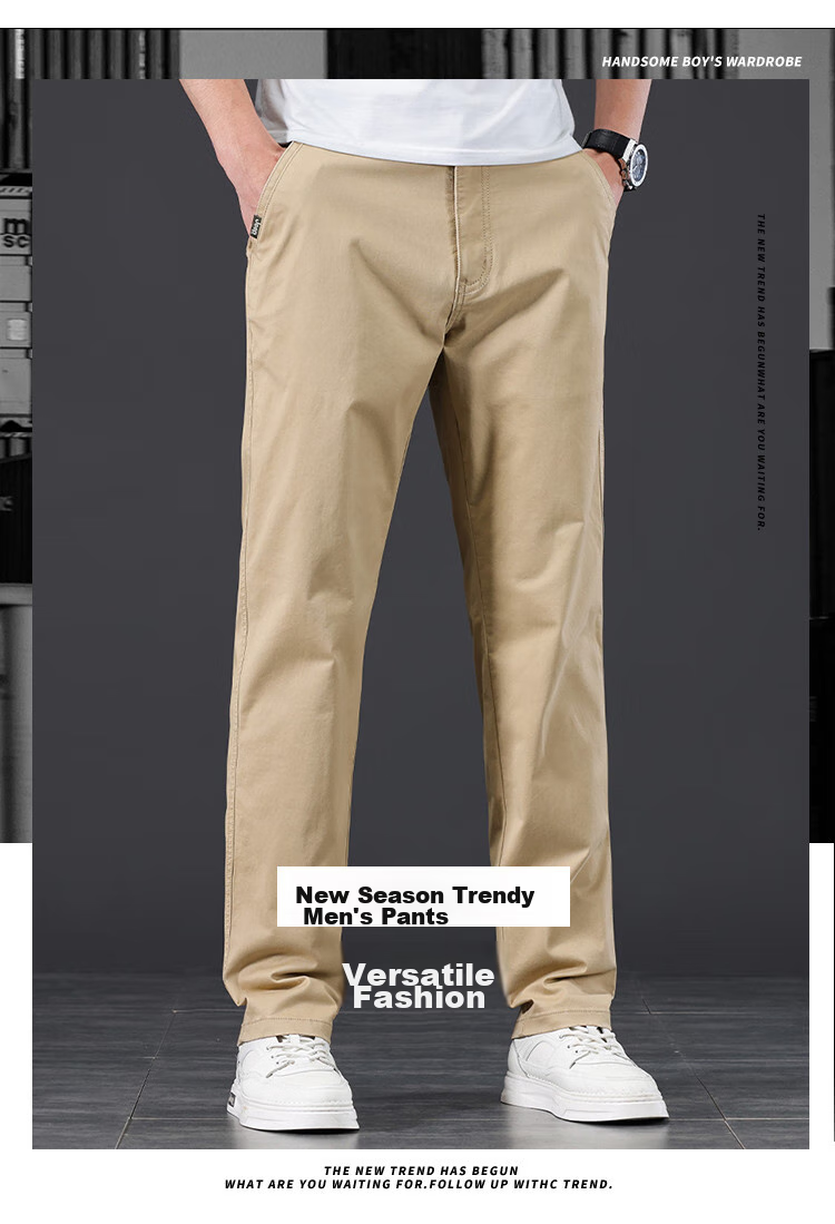 JEEP High-End Men's Casual Pants, 2026 New Summer Thin Loose Straight-Leg Business Pure Cotton Trousers for Me 2
