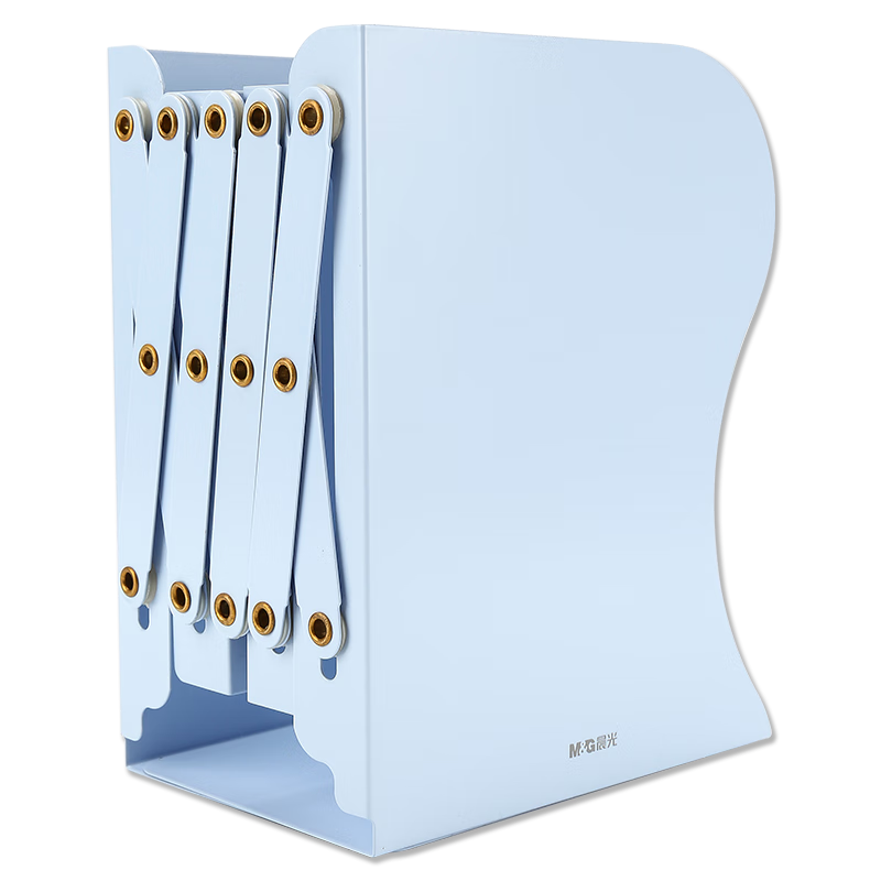 M&G 50cm Extendable Desktop Bookend, Simple Metal Bookshelf for Tabletop Storage, Large Bookend, Sky Blue ABS917C522