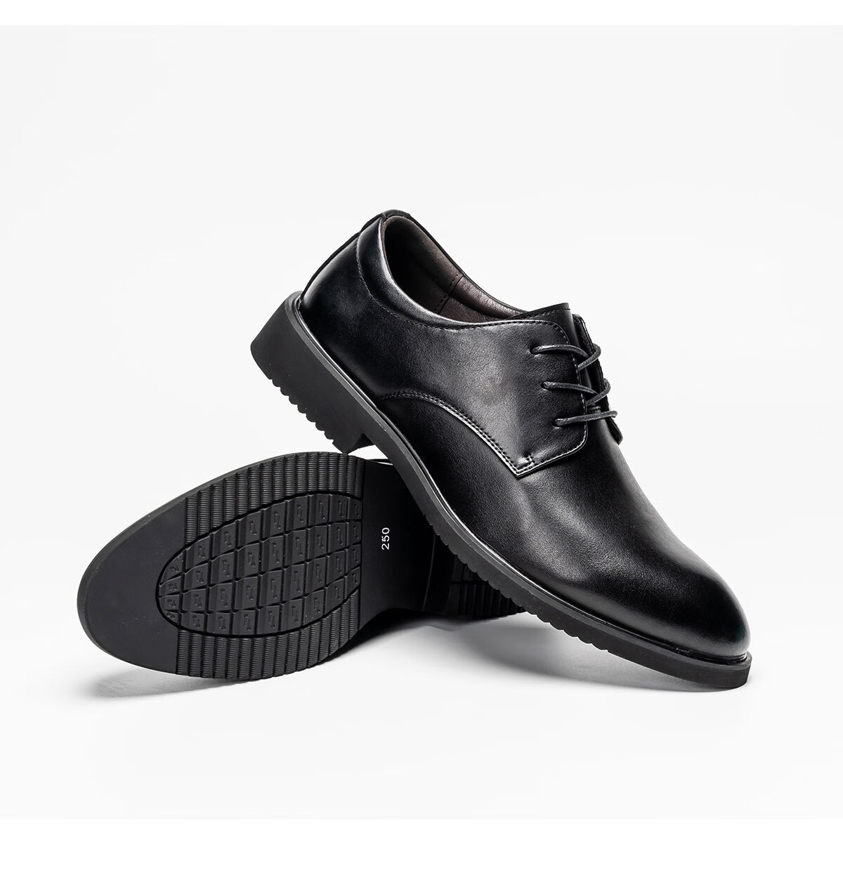 Huili Leather Shoes for Men, Business Casual Shoes, Fashionable Versatile Wedding Groom Formal Derby Shoes, Black (Height-Increasing), Size 38 13