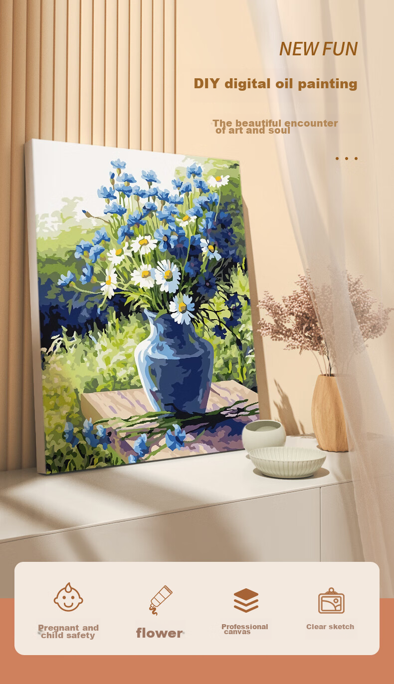 Haojiubujian DIY Digital Oil Painting, Healing Cat Coloring Picture, Living Room Wall Art, Children's Handmade Oil Painting, Decorative Painting 1