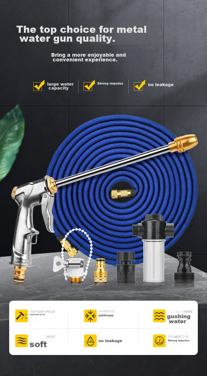 Xiangdaxia Car Wash Spray Gun, High-Pressure Water Gun, Hose, Flexible Hose, Watering Gun, Extendable Adjustable Hose, 22 Meters 3