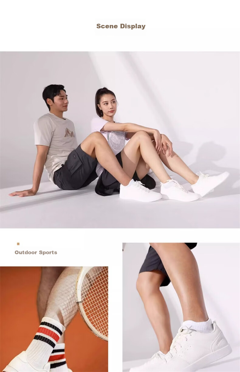 DECATHLON White Sneakers, Skateboard Shoes, Tennis Shoes, Shock-Absorbing, Breathable, Couple Shoes, Off-White, Size 41-4423219 13