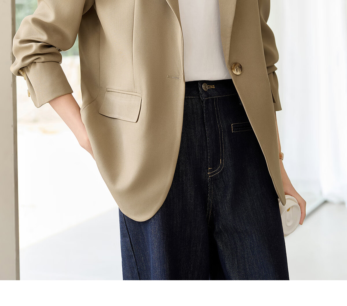 Chushen Chunqiu Women's Classic Simple H-Shape Blazer Casual Commuter Suit Jacket S51U012 15