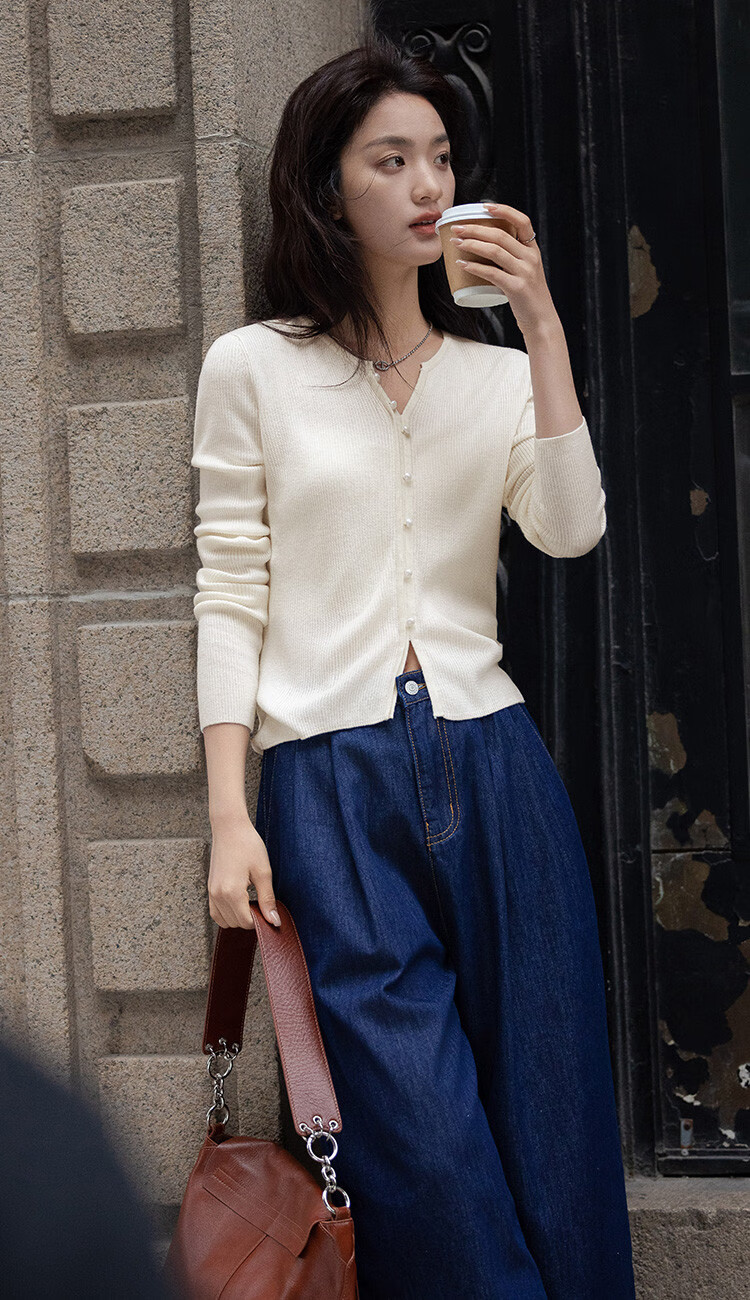Dme [Elegant V-Neck Knit Sweater] Spring And Autumn Lightweight Mature Sister Layered Inner Wear Slimming Elegant Knit Sweater for Wome 3