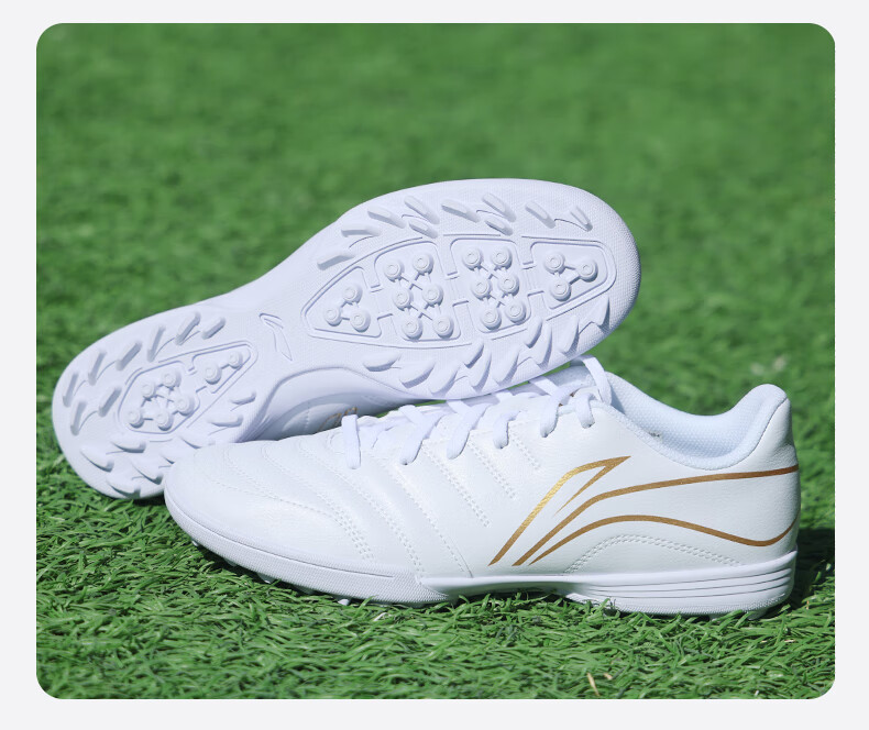 Li-Ning Soccer Shoes for Men, Women, Adults And Children, TF Turf Cleats, Professional Training Shoes for Women And Youth, Non-Slip Wear-Resistant Cleats, Black, Size 36 21