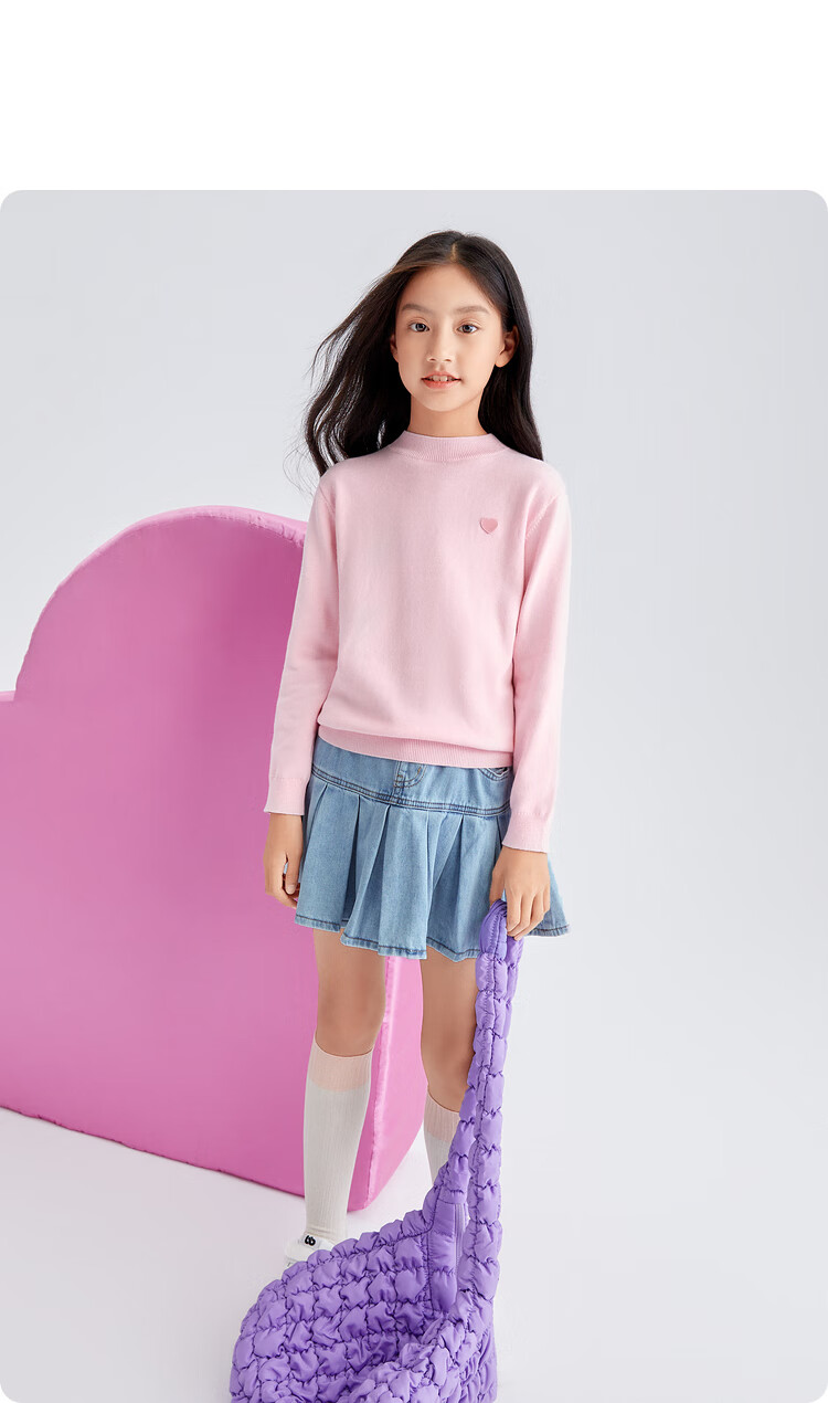 BALABALA Balaone Kids Sweater Girls 2025 Spring Autumn Pullover Knitwear 208325103003 14