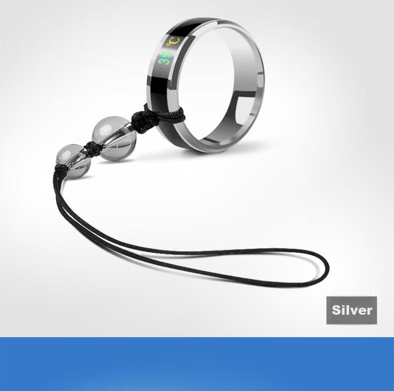 ESCASE Titanium Metal Smart Temperature-Sensing Detachable Ring Buckle Phone Strap Pendant for Men And Women, U Disk Charm Couple's Phone Accessory XR-02 Pro Health Blue Two-Pack 15