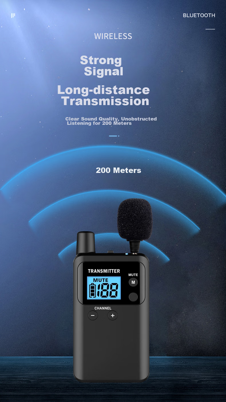 Bcity Wireless Tour Guide System for Factory Tours, Reception Interpretation, And Group Guiding 711R Tour Guide Multi-Channel Wireless System for up to 20 People 5