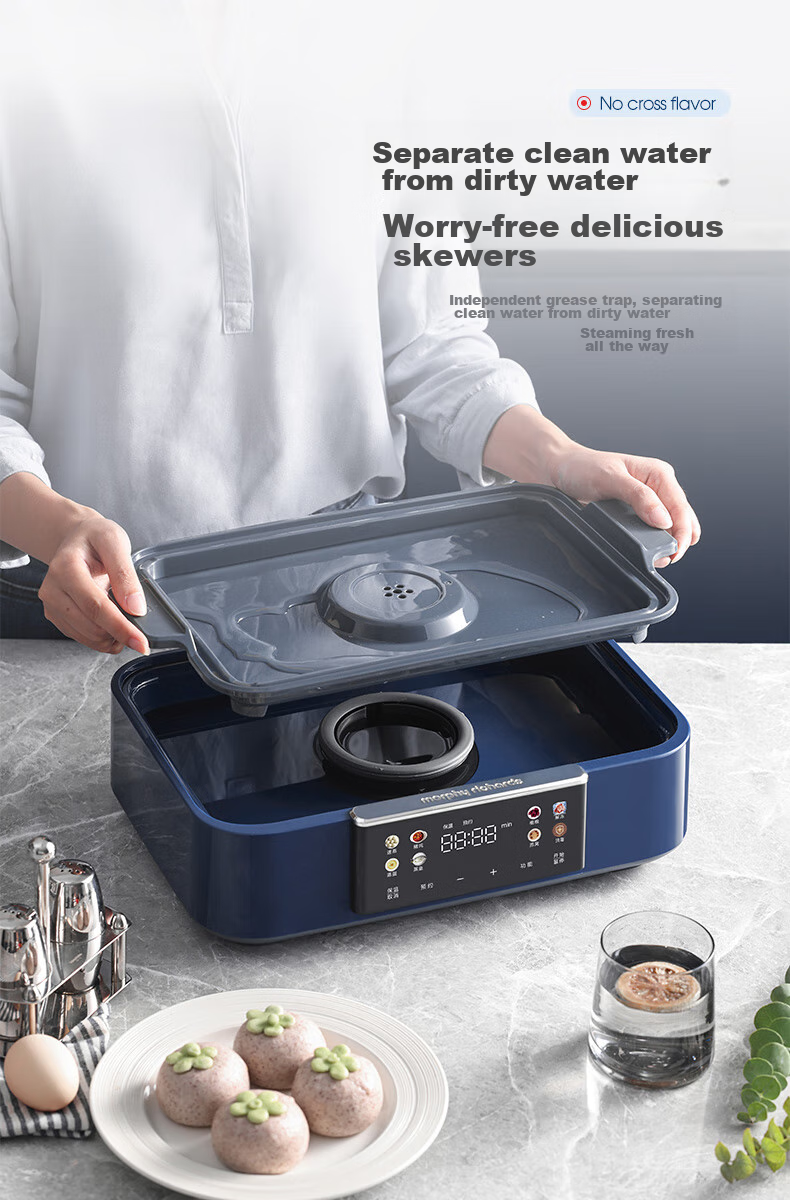 Morphyrichards Electric Steamer Pot for Home Use, 3-4 People Capacity, All-In Stewing And Steaming, Large Stainless Steel Steamer Basket, Programmable Rapid Cooking, Steaming And Stewing Pot, Egg Steamer, Corn Steamer, Breakfast Maker MR1158 White 21