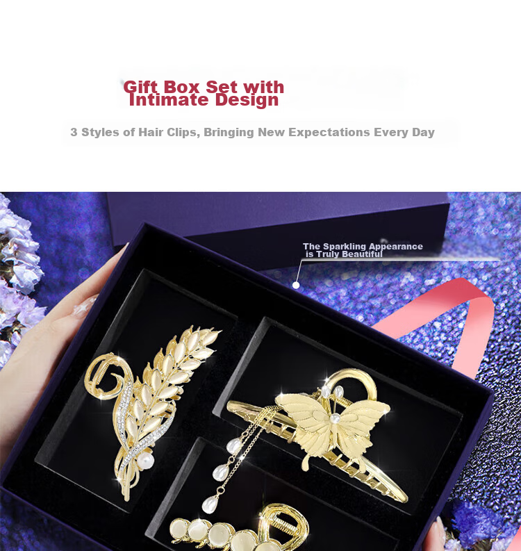Dijing Wheat Ear Hair Clip, High-End 2026 Style, Side Bangs And Flyaway Hair Barrette, Shark Clip, Birthday Gift 9