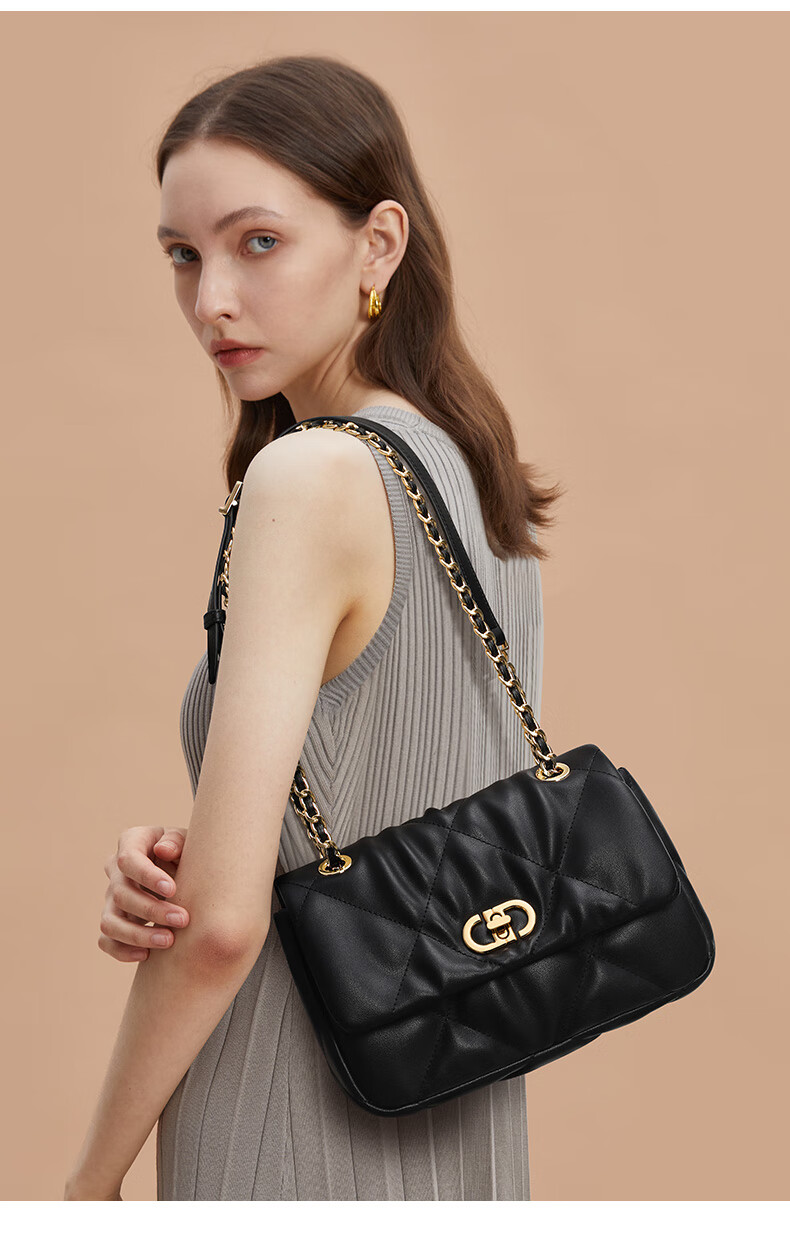 CASSILE Women's Handbag, Shoulder Bag, Quilted Pattern, Large Capacity, Chain Strap, Light Luxury Crossbody Bag, 520 Gift 18