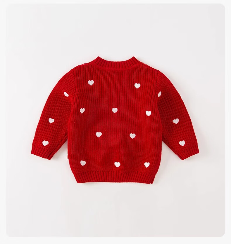 DAVE & BELLA Girls' Red Turtleneck Knit Sweater Autumn Winter Baby Stylish Pullover 3