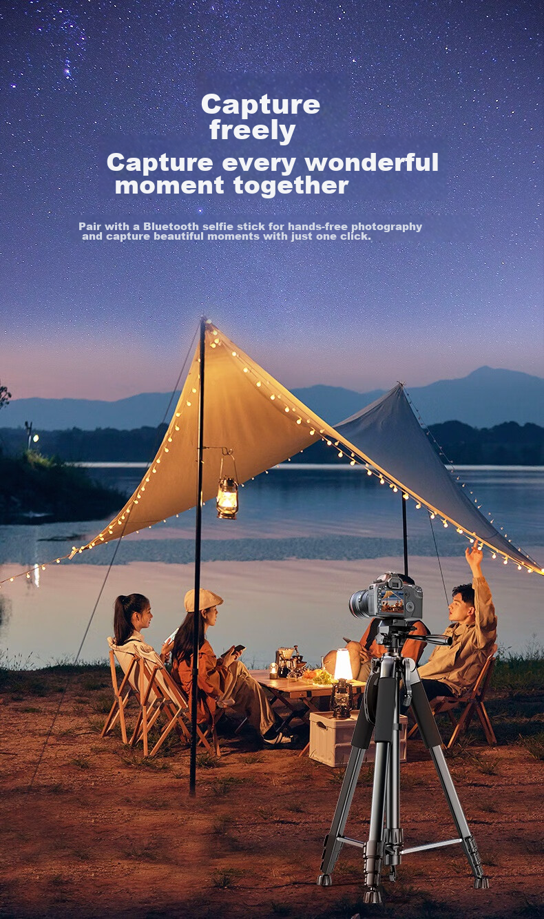 JIAHUACAI Tripod for Smartphones, Cameras, Mirrorless Cameras, DSLR, Sony, Canon Photography And Videography, Horizontal And Vertical Shooting Stabilization, Indoor Selfie, TikTok Live Streaming, Short Video, Outdoor Portable Stand 18