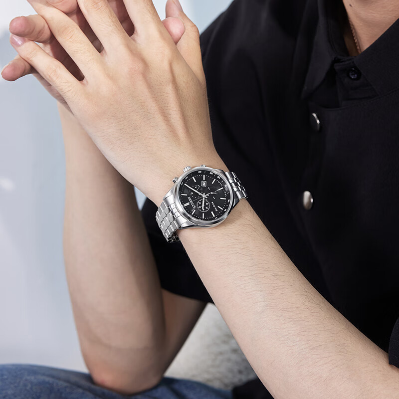 Мужские часы CITIZEN AT2570-56E, кварцевые, с солнечной батареей, стальной браслет, водонепроницаемые, аналоговый циферблат, дата