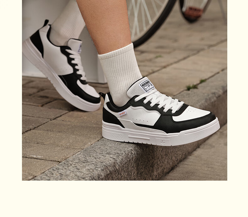 361° Men's Sports Shoes Spring Summer New Retro Leather Basic White Casual Sneakers 672616618-2 40