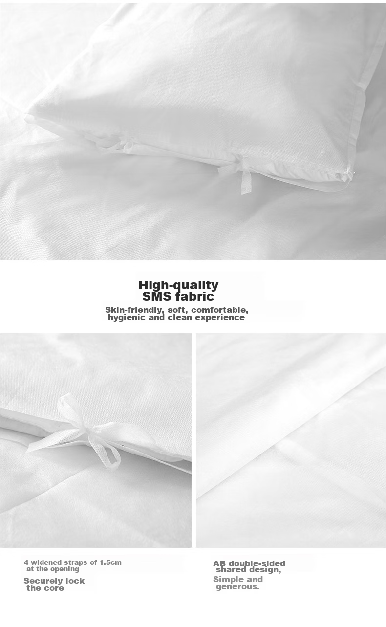 HINCLOUD Disposable Bed Sheet, Duvet Cover, Pillowcase, Hygienic Sleeping Bag Cover for Travel, Double Size Four-Piece Set 11