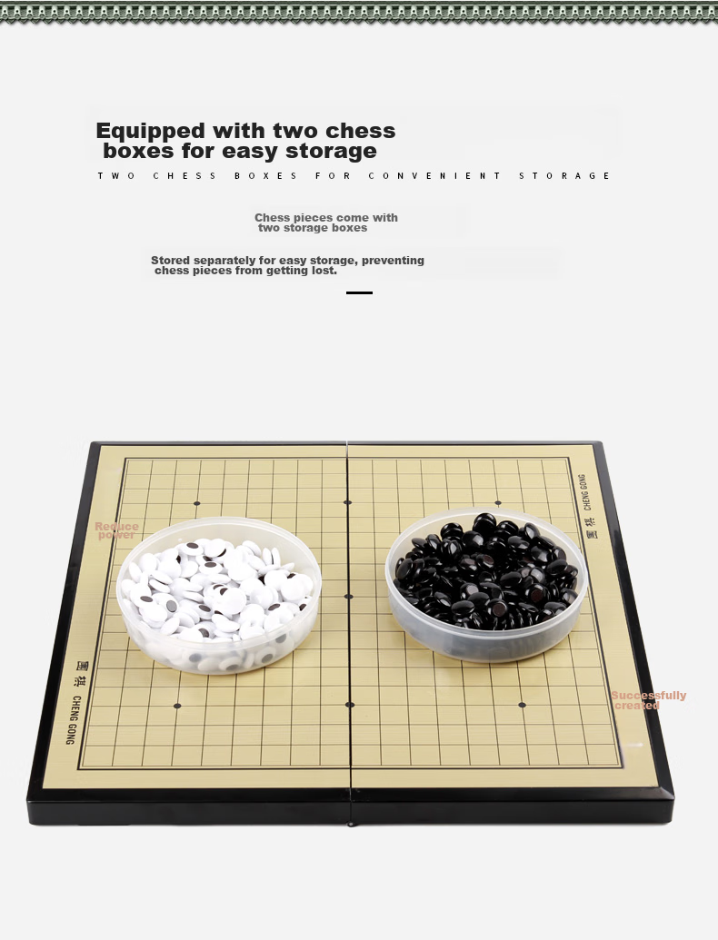 Chenggong Magnetic Go And Gomoku Portable Folding Board, 19x19 Dual-Use Camping 6411 Go Set, Father's Day Gift 5