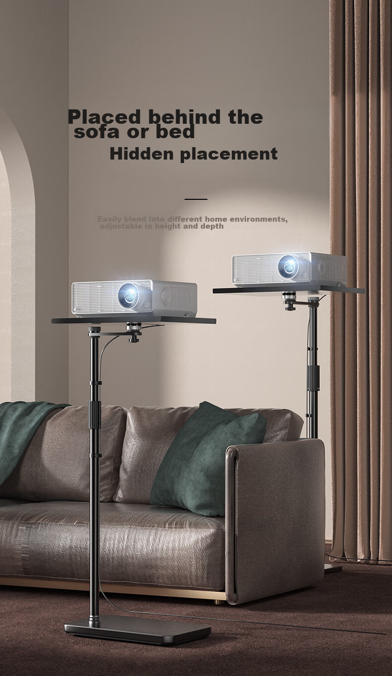 KUAIDUOXIAOWU Projector Stand Floor Tray Bedside No-Drill Wall-Mounted Hidden Projector Mount Universal for XGIMI, Jmgo, Xiaomi, Epson, BenQ, Aoe, Dangbei And Others 7