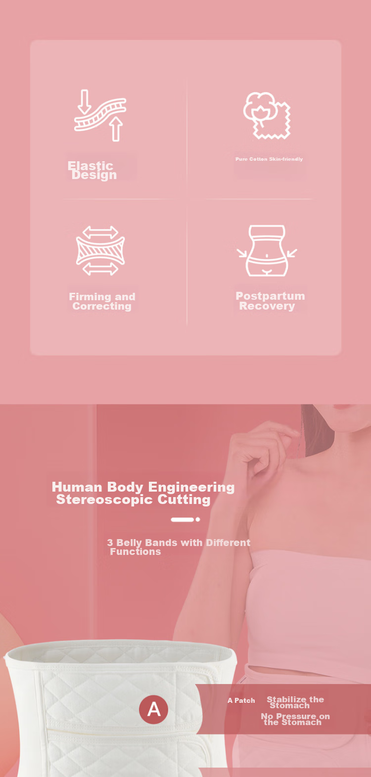 Hulian Postpartum Abdominal Binder, Post-Surgery Abdominal Wrap, Maternity Cesarean Section And Natural Delivery Abdominal Support Belt (L) 2